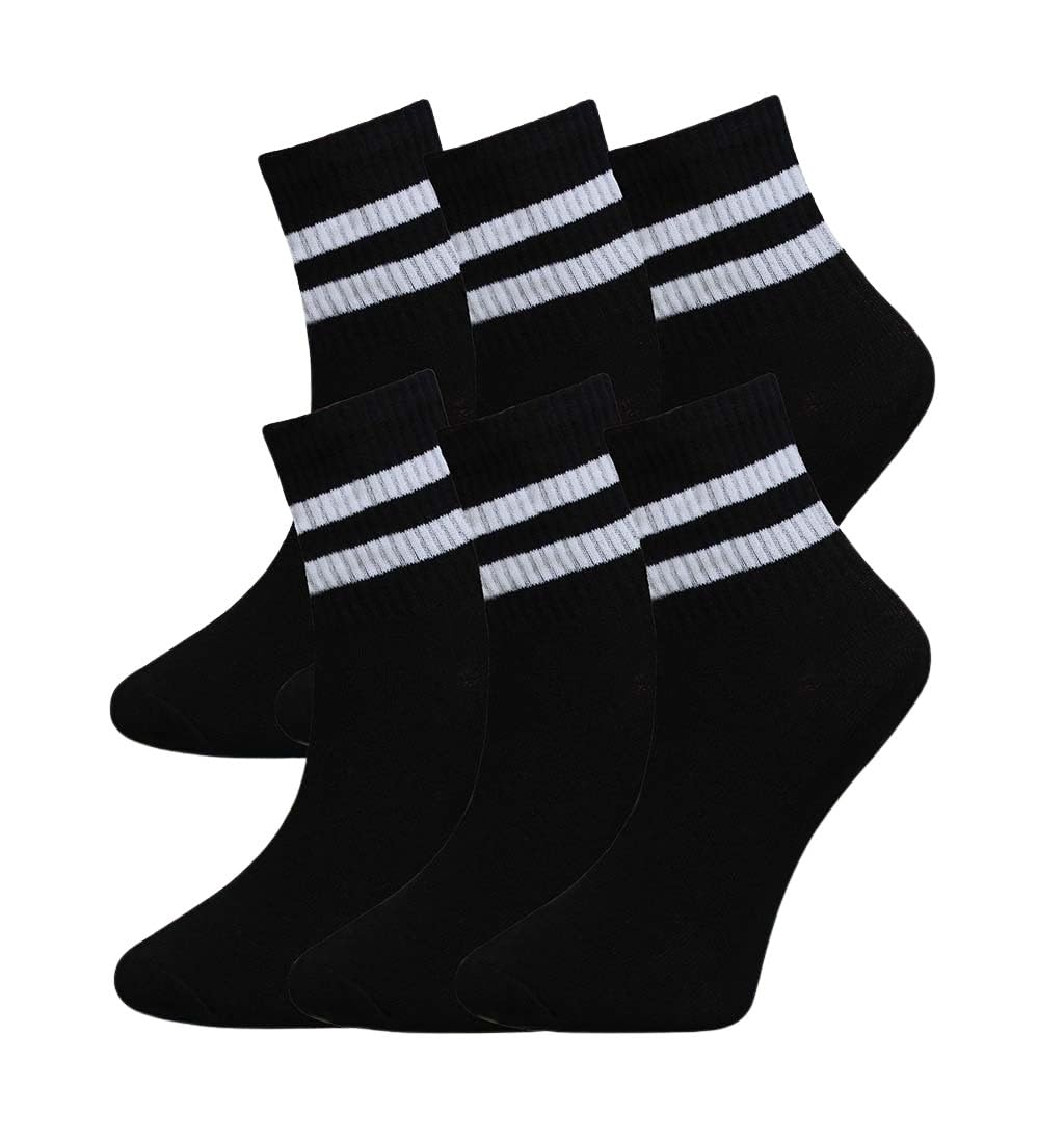 Bonjour 6 Pairs Ladies Socks Sports Gym Leisure Crop Socks, Breathable Ankle Cotton Liners Multipack for Women Girls