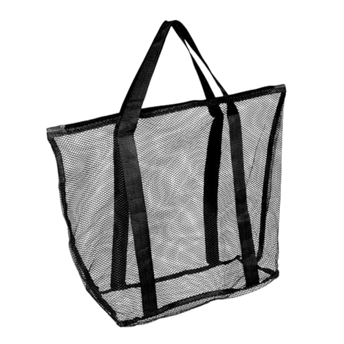 SAFIGLE Large Capacity Mesh Beach Bag Transparent Foldable Tote for Travel Shopping Beach Holidays Ergonomic Single Shoulder Strap for Easy Carrying Heavy Duty Design for Versatile Use - Main Image