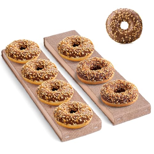 2Pcs Bagel Boards Cedar and Burlap Fits 3-4 Bagels Per Board Toasting A Beautiful Even Bagel Crust