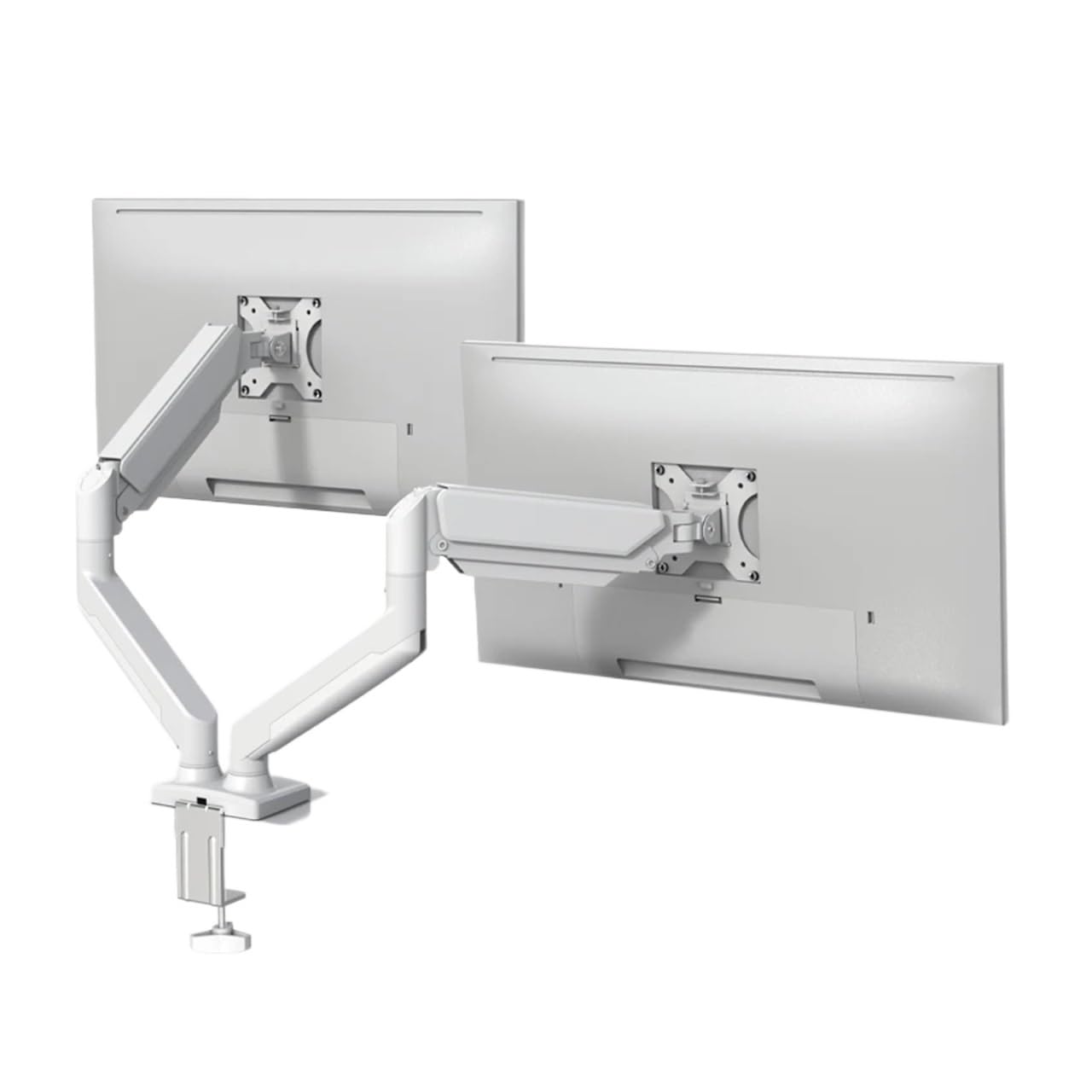 Bras double moniteur à ressort à gaz blanc avec ajustement indépendant de charge 2-9kg