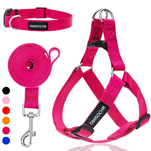 No Pull Dog Harness – Step in Dog Harness and Leash for Small Medium Large Dog – Escape Proof Adjustable Soft Dog Harness Leash Collar Set for Walking Training Hiking Outdoor