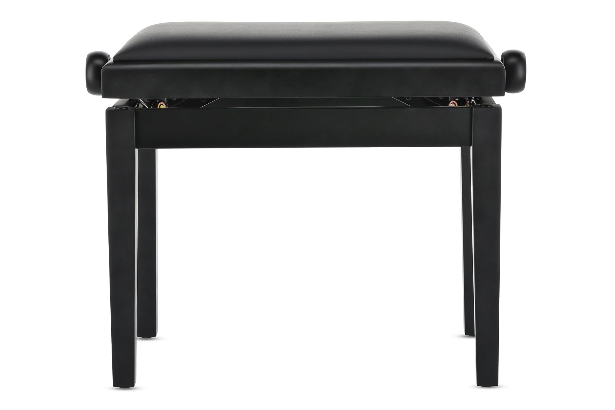 GEWA Piano Bench Deluxe Vinilo - Negro Mate - Madera Maciza - Funda de Asiento de Vinilo - Asiento 52x30cm - Altura Regulable - Fijación de Alta Resistencia - Carga de Rotura 2t