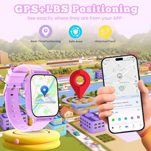 4G Kids Smart Watch for Boys Girls GPS Tracker, Children Watches Phone Call