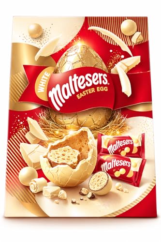 Maltesers White Chocolate Extra Large Easter Egg Includes 1 Extra Large Egg & 2 Maltesers White Bags Perfect For Easter Egg Hunt Great Gift For Kids & Adults School Offices