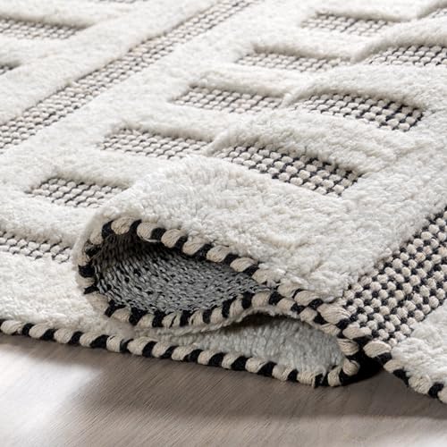 Tapete Rugs USA Merrick de Algodón y Lana 5x8 Negro miniatura 6