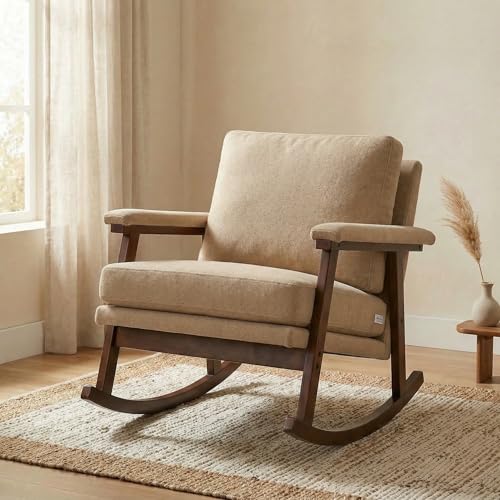 MNGLIRC Rocking Chair for Nursery, Living Room & Bedroom, Upholstered