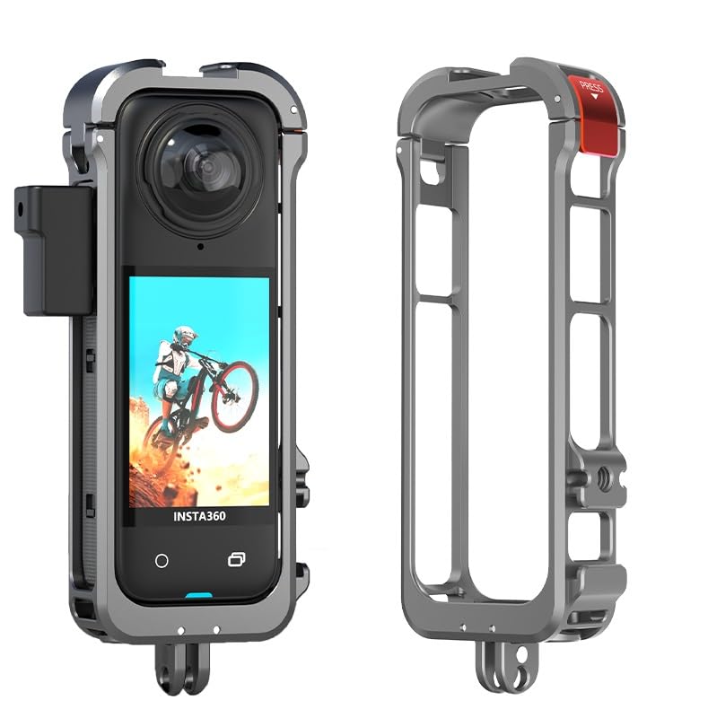 Image of Yantralay Multifunction Utility Frame Compatible for Insta360 X4, Metal Protective Case for Insta360 X4 Accessories, Upgraded Quick-Release Aluminium Cage with Silicone Lens Cap