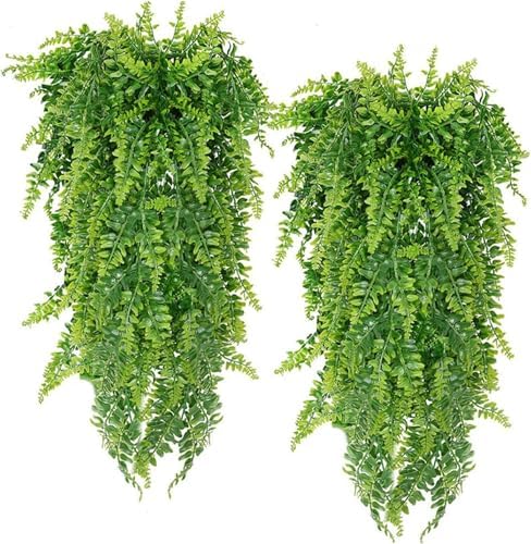 Samambaia Artificial Pendente, 65cm, Verde, Kit com 2 Unidades, F...