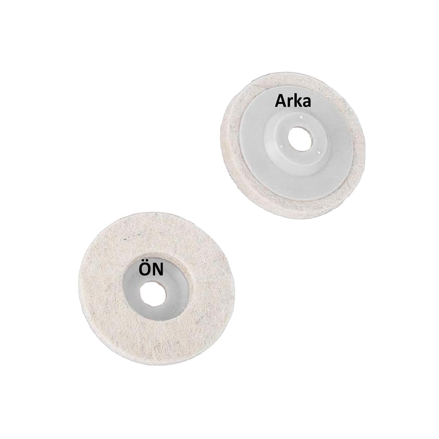 Badem10 Plastik Tabanlı Sert Polisaj Matkap Keçesi DTA043 Finisaj Parlatma Çizik Pasta Cila 115 mm 2'li Set