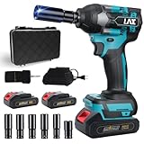 Schlagschrauber Akku 1000Nm für Makita 18V Batterie 3000RPM mit 2pcs 18V 2,0Ah Akkus 1/2 Zoll Bürstenloser mit 6 Schlagbuchsen für Schraube und Mutter Auto LKW Reifen Removal