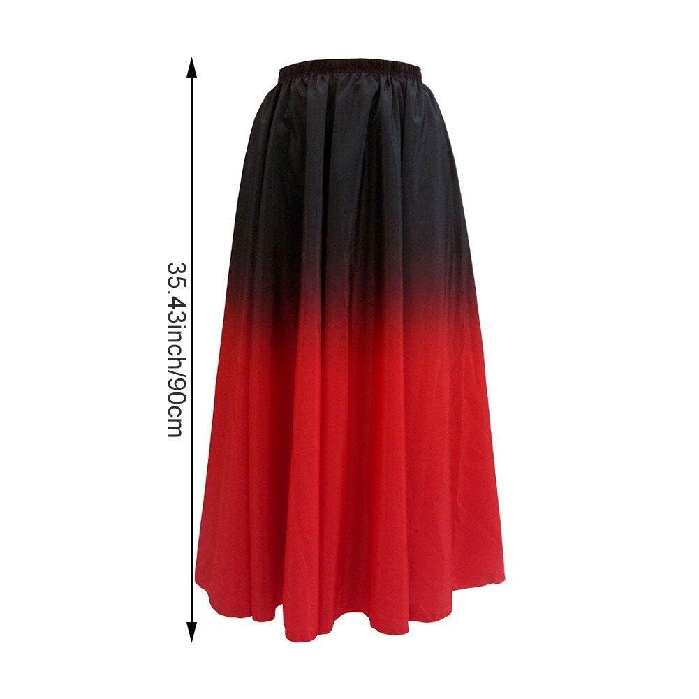 Costume Flamenco Rosso Nero per Adulti Gonna Ballo Spagnola Pratica Sala Ballo Abito di Flamenco Spagnolo per