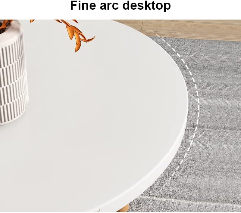 Miniatura 5 de Mesa de centro blanca, mesas auxiliares modernas anidables, mesa de MDF con patas de madera, mesa de sala de estar para decoración del hogar, juego