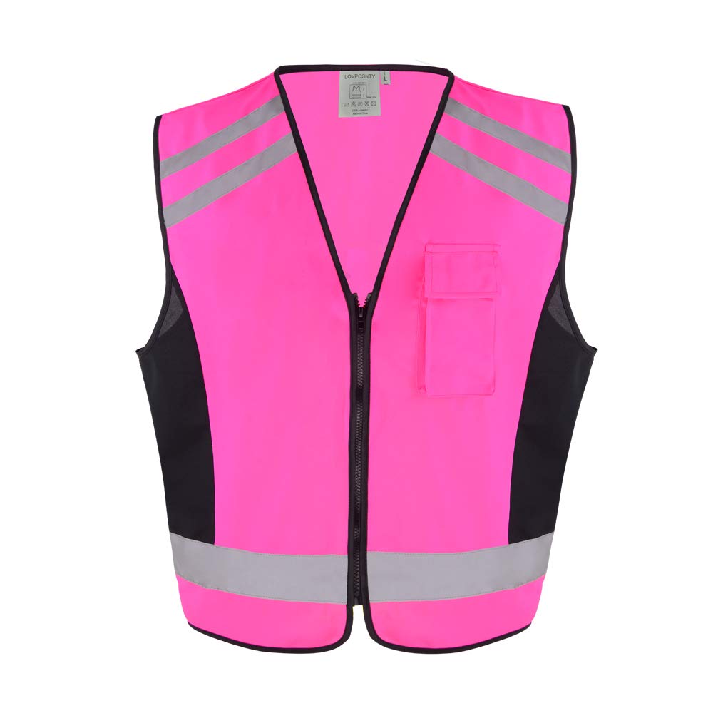 LOVPOSNTYClassic High Visibility Safety Vest 100% Polyester Bright Reflective Construction Workwear