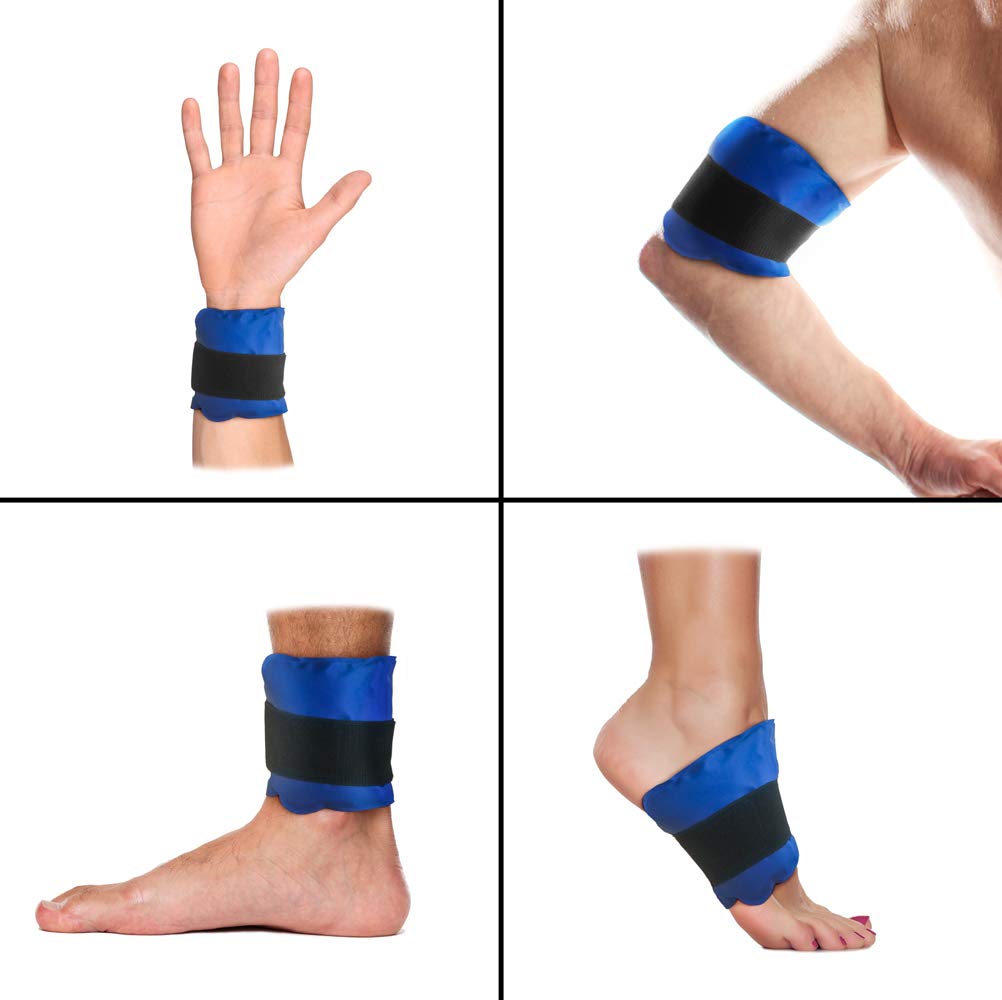 Best Gel Ice Packs for Injuries for Men and Women- Flexible Hot and Cold Reusable Therapy Ice Pack Wrap for Shoulder, Knee, Back, Calf, Wrist, Ankle, Foot, More. Heat & Icing Compress (Regular Sized)