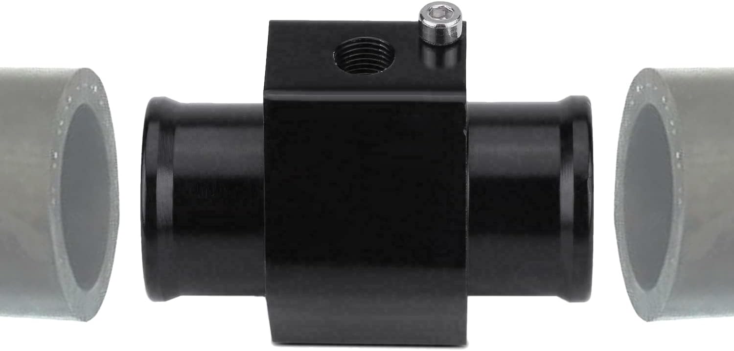 Automotive Engine Radiator Oil Cooler in-Line Hose End Fitting Adapter Black For Water Coolant Electric Fan 1/8" Inch NPT Thermostat Switch Or Temperature Sender (50MM (2 INCH))