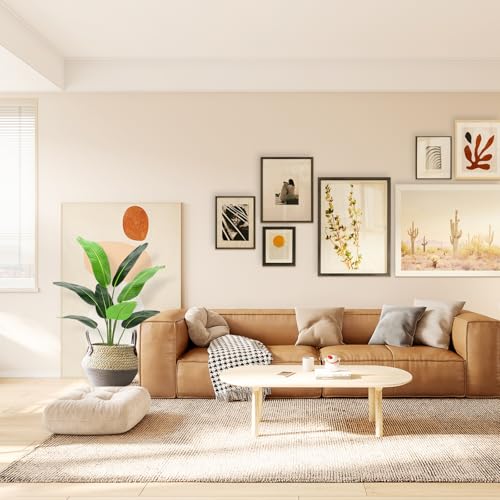 Artificial Bird of Paradise Plant 4FT (48 in) Fake Palm Tree for Indoor Outdoor Modern Decor Faux Plants for Home Office Perfect Housewarming Gift with 8 Trunks Faux Leaves 2 Pack