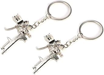 Acxico 2Pcs Spray Paint Water Gun Keychain Key Ring Unisex Accessories Pendant Kid Present
