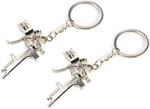 Acxico 2Pcs Spray Paint Water Gun Keychain Key Ring Unisex