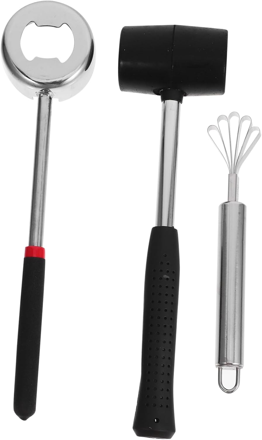 KICHOUSE 1Set Coconut Opener Tools Stainless Steel Coconuts Puncher Portable Opening Kit for Easy Coconut Water Access Lightweight and Design