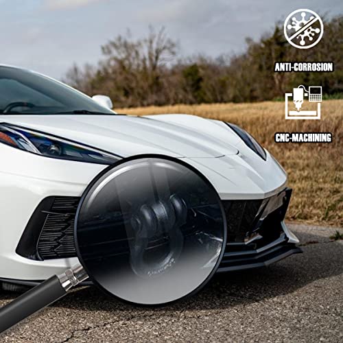 Billfaro 2Pcs Upgraded Front Radiator Guards Grille With Front Rear Bumper Mid Engine Anodized Trailer Hitch Emergency Towing Hooks For Corvette C8 C8.R 2020-2022 #TOP4