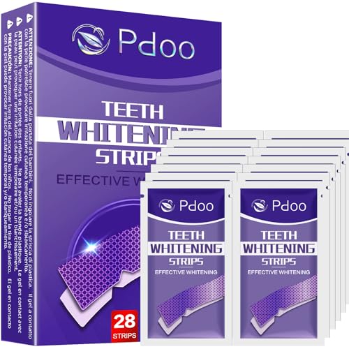 Purple Teeth Whitening Strips 14 Treatments - Enamel-Safe & No-Sensitivity & No-Slip Whitening Strips - Fast Teeth Whitening Result in 7 Days - Whitening Kit for Coffee, Wine Stains Removal