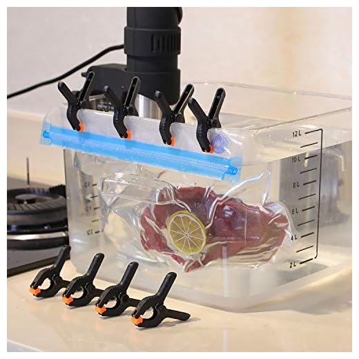 8 Pack Sous Vide Cooking Clips for Immersion Circulator Precision Cooker, Sous Vide Weights Clamps Cooker Case Compatible with Anova, ChefSteps Joule, Gramercy Kitchen, Gourmia (2.6 x 2.2 Inch)