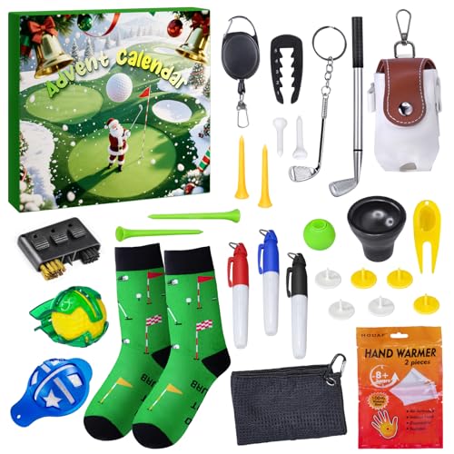 Golf Adventskalender 2025 für Männer Erwachsene Jungen,Damen und Herren, Golfzubehör und -dekorationen, Weihnachtsgeschenke