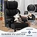 BestGlory Office Desk Chair, Big and Tall Leather Gaming Chair with Footrest, Wide Ergonomic Comfy Executive High-Back Reclining Computer Chairs, Swivel Rolling Wheels and Padded Lumbar Support, Black