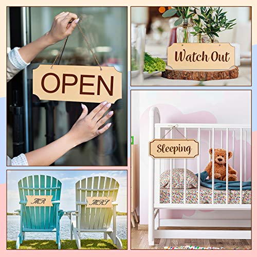 15 Pieces Unfinished Hanging Wood Sign Rectangle Blank Hanging Decorative Wood Plaque Wooden Slices Banners With Ropes For Pyrography Painting Writing Diy Home Crafts Supplies #TOP5