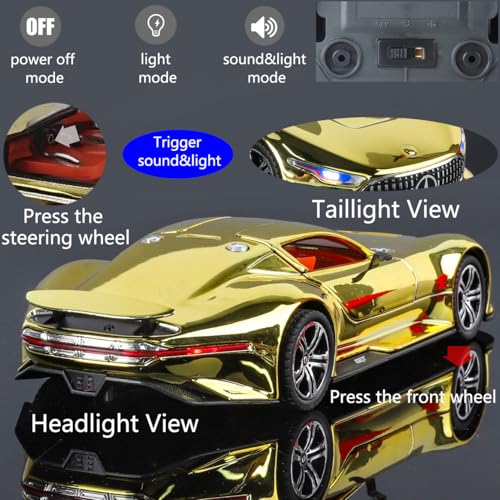 Modelo de coche de juguete iLooboo 1:24 AMG Vision GT miniatura 4