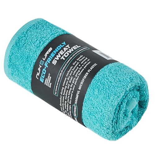 NUKURA 12 x 40 450 GSM Sweat Towel Extra Absorbency 100% Cotton Towel Running Pickleball Gym Neck Towel Tennis Camping Turquoise
