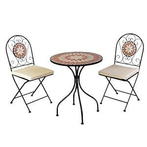 Bistroset balkonset ijzer mozaïek inklapbaar