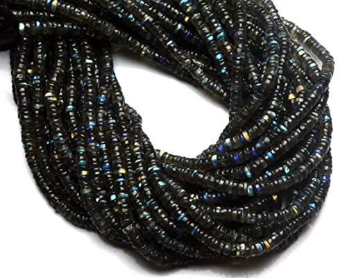 Labradorite bleue véritable perles heishi rondelles lisses 6mm pour bijoux d'évasion spirituelle