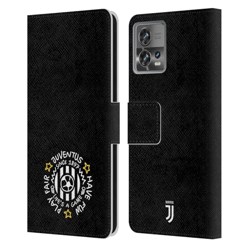 Head Case Designs Officially Licensed Juventus Football Club Since 1897 Kids Leather Book Wallet Case Cover Compatible with Motorola Moto Edge 30 Fusion