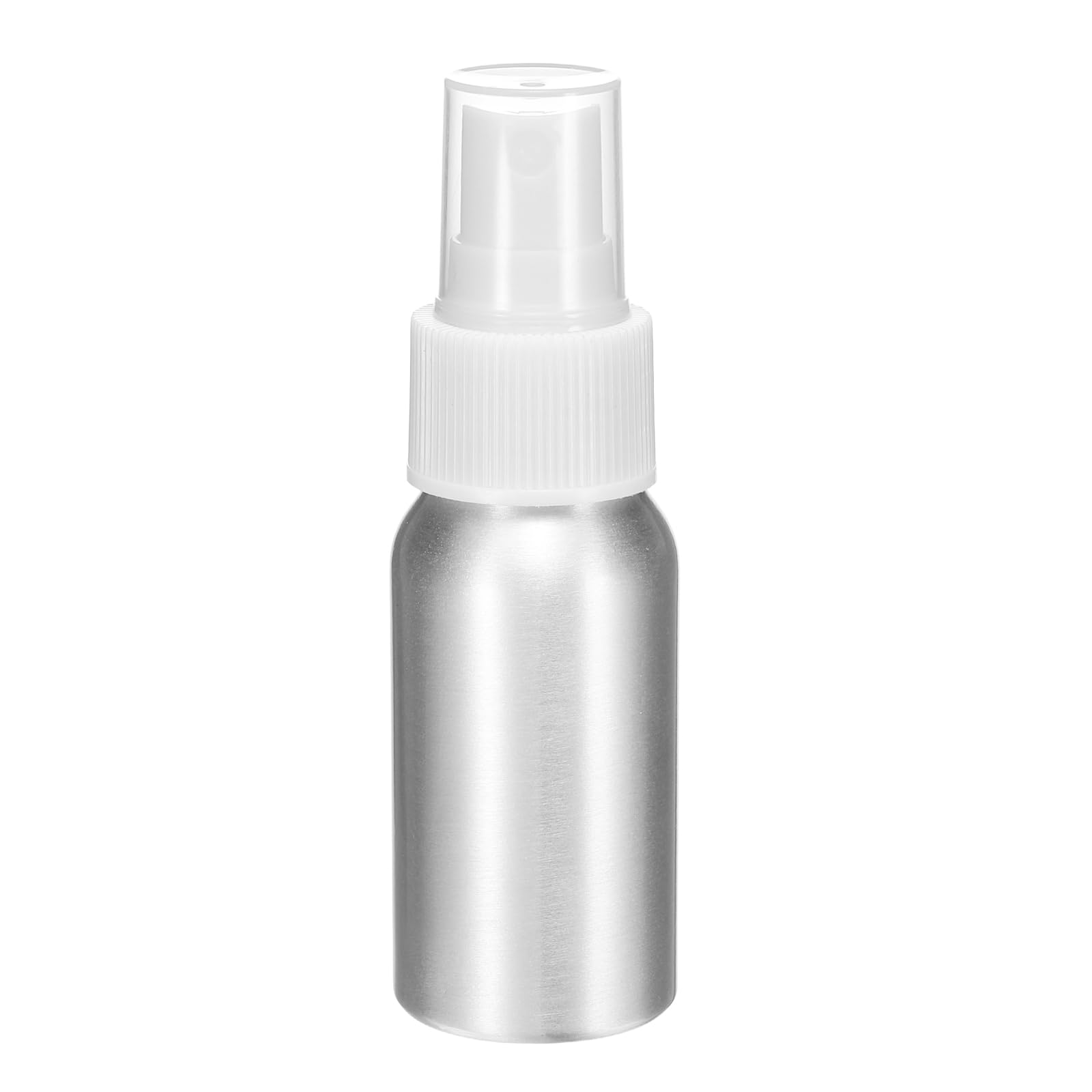 sourcing map Aluminum Fine Mist Spray Bottles 30ml/1oz Metal Small Liquid Alcohol Refillable Travel Container with White Plastic Nozzle Cap for Perfume Skincare Cosmetic Storage Bottle
