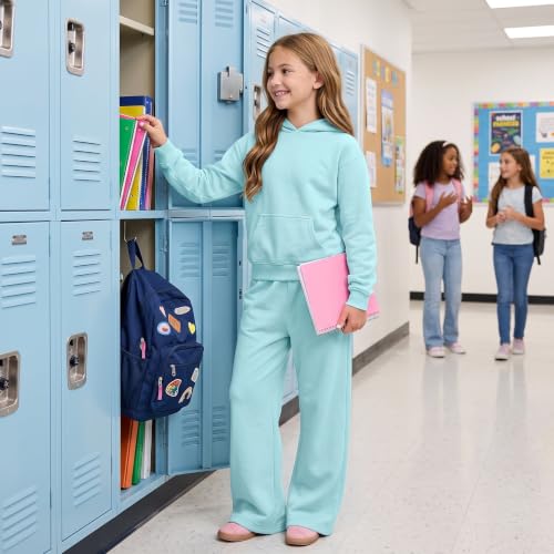 Girls 2 Piece Outfits Girls Sweatsuits Sets 2 Piece Outfit Hooded Sweatshirt Pants Set Kids School Fashion Casual Tracksuit Loungewear Pink 5-6 Years - image 4