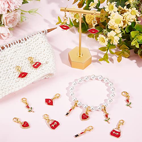 SUNNYCLUE 1 Box 50pcs Rose Heart Locking Stitch Markers Crochet Stitch Marker Removable Lobster Clasp Clip on Charms for Knitting Crocheting Weaving Sewing DIY Craft Yarn Handmade Gift Valentines Day - Image 4