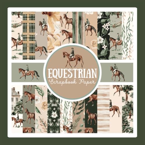 Equestrian Scrapbook Paper: Horse Pattern Ephemera Craft Paper Pad For Scrapbooking, Mixed Media, Junk Journals & Paper Crafts; 8.5x8.5 image 2