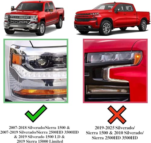 Image of COMNOVA 6 Inches Double Cab Running Boards Compatible with 2007-2018 Chevy Silverado /GMC Sierra 1500 Extended Cab, 2007-2019 Silverado /Sierra 2500HD 3500HD, Stainless Steel Silverado Running Boards.