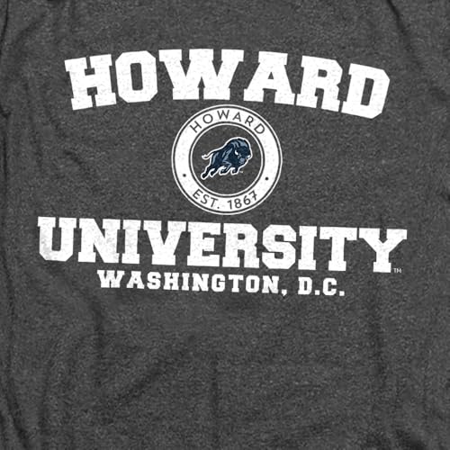 Howard University Circle Logo Unisex Adult Heather T Shirt, Charcoal Heather, 4X-Large - Image 2