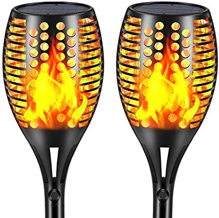 Aityvert Upgraded Larger Solar Torch Lights, Waterproof Outdoor Dancing Flames Lights, Flickering Flames Garden Lights, Landscape Decoration Pathway Patio Lights 43" 96 LED (2)