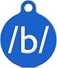 4chan b Random Round Keychain with Tab Engraved 4 chan Blue