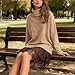 Women's Turtleneck Sweater Mini Skirt Set, 2026 Turtleneck Dresses Women, Oversized Sweaters Dress for Women (Dark Brown + Brown,XL)