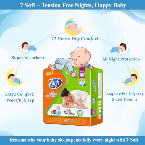 Image of 7 Soft Pull Up Dry Pants Diaper, Small (S) Up to 7 kg, 78 Count (Jumbo Pack) - Baby Diaper Pants with Locking System, Up to 12 Hours Protection, Easy Wear Pull-Up