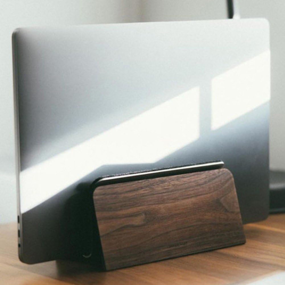 Supporto per Laptop Verticale in Legno Massello Decorazione Tavolo Supporto per Laptop per Supporto per Laptop Supporto per Laptop per Dissipazione del Calore con Base Verticale per Tablet