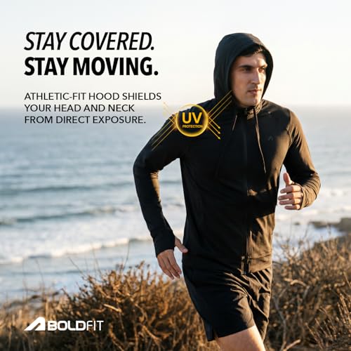 Image of Boldfit Sunscreen Jacket for Men & Women UPF 50+ Lightweight Sun Protection Jackets with Hood & Full Sleeves Quick Dry, Breathable Summer Wear for Running, Trekking, Travel & Outdoor