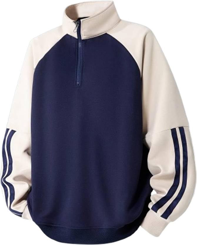 Image of Half Ziper Self Design Sweatshirt for Men(DC-HZS-P)