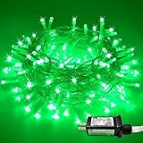 JMEXSUSS Green Lights for St Patrick's Day Decoration, 200 LED Green Christmas Lights Clear Wire, Connectable Green String Lights Indoor Outdoor for Spring Tree Garden St. Patricks Day Decor
