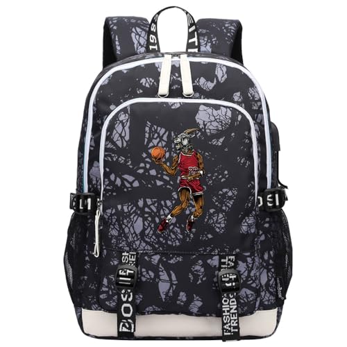FANSIVERS Mochila esportiva multifuncional de basquete J-ordan para viagem e laptop para fãs de futebol para homens e mulheres