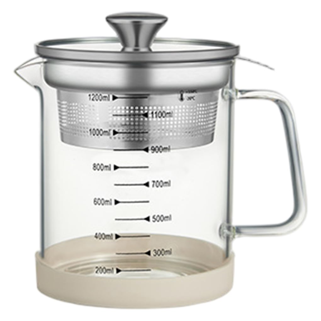 Pichet en verre 1,2 l idéal pour infuser le thé et filtrer le lait de soja